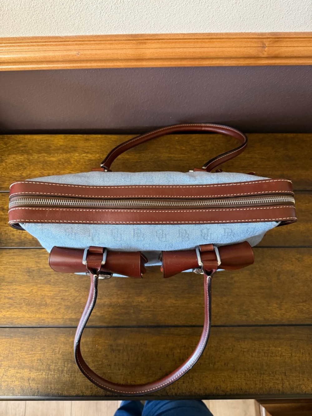 ✨Vintage Dooney & Bourke Y2K Denim Monogram Shoulder Bag Satchel✨ - Picture 7 of 14